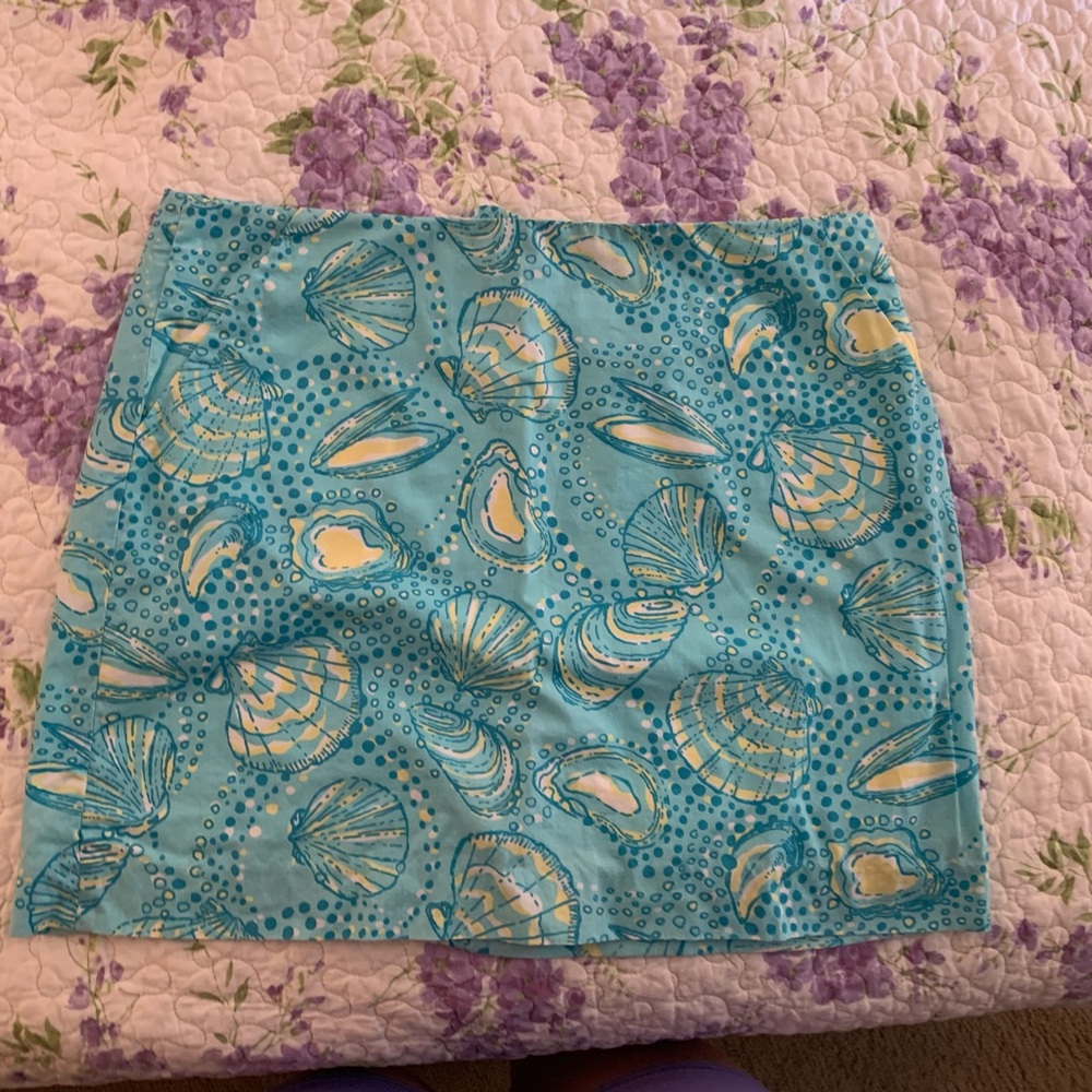 Lilly Pulitzer Shorely Blue Silver Dollar skort EUC Sz 6